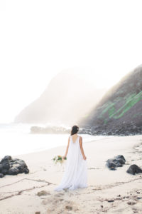 Makapu'u Beach elopement bride