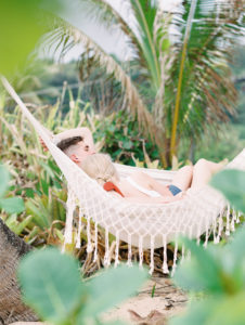 Oahu couples photoshoot in a fringed hammock