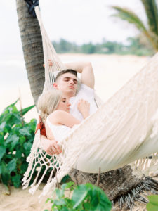 Couples photoshoot in hammock Hawaii