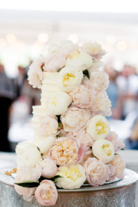 Alaska wedding cake peonies