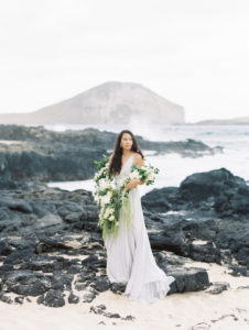 Makapu’u Beach elopement bride