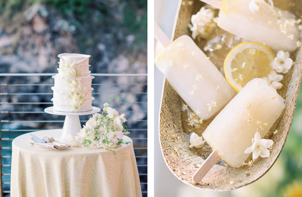 Embellish Maui wedding popsicles and wedding cake 